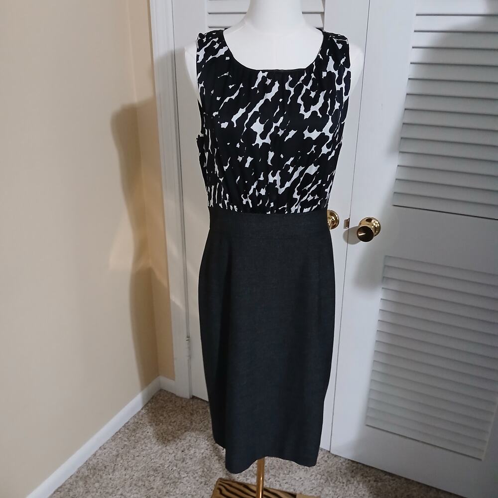Rafaella Sz 0 Sleeveless Animal Print Top Back Lined Skirt Bottom Blouson Dress